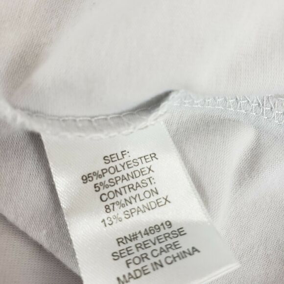 Jessica Simpson The Warm Up Split Back Graphic Tank Top Glowing White Size M - Picture 8 of 10